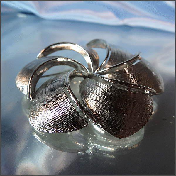 1960s Vintage Big Spiral Silver Brooch Signed SELRO 