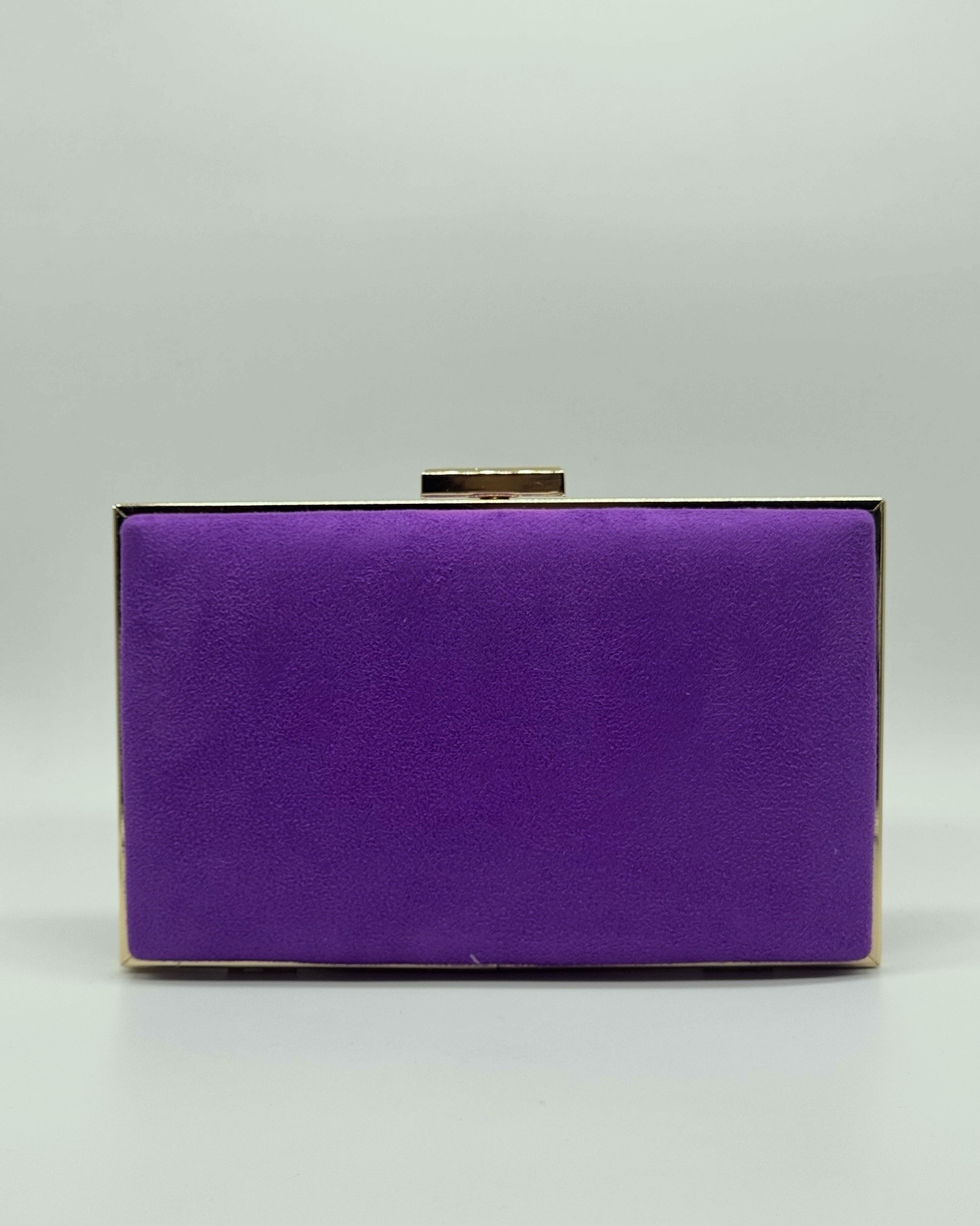 BOLSO DE MANO ANTE CON BORDES METÁLICOS 