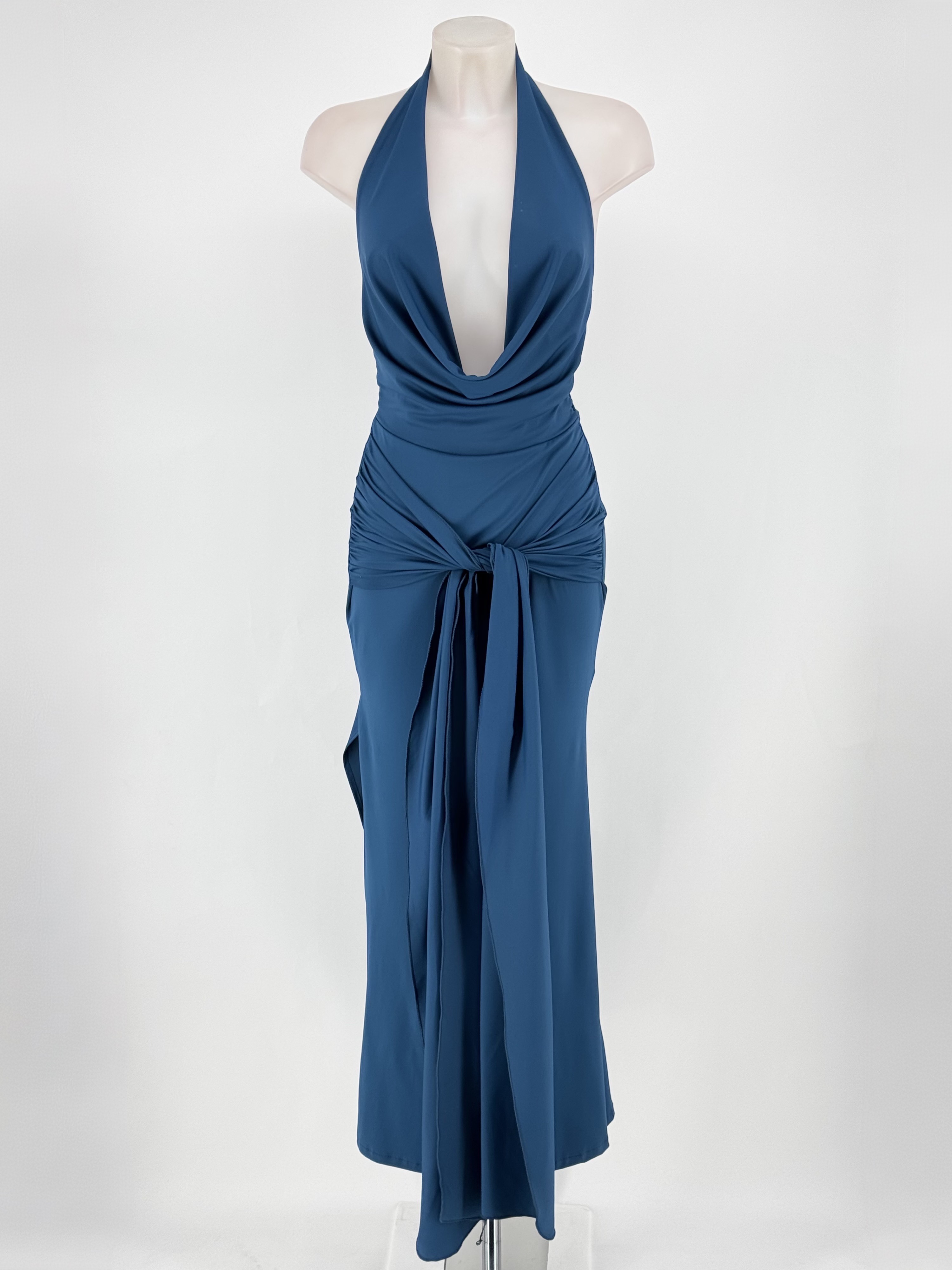 VESTIDO LARGO CON LICRA CON NUDO 