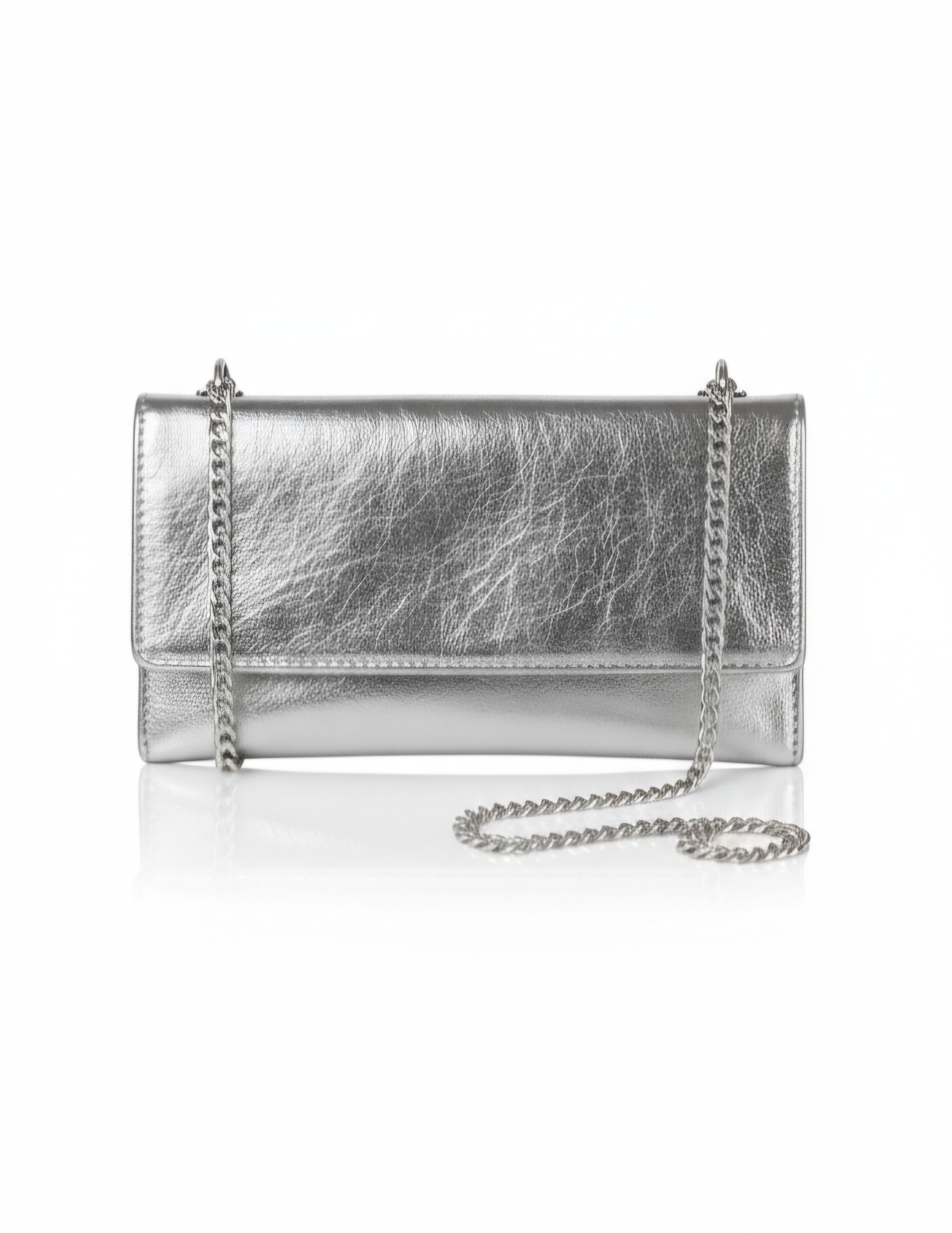 Bolso clutch plateado