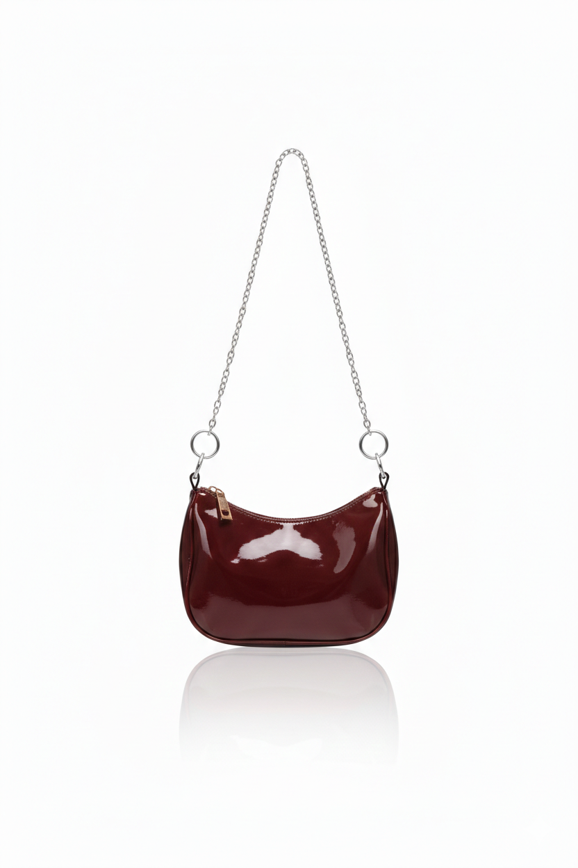 Bolso de hombro vinil rojo
