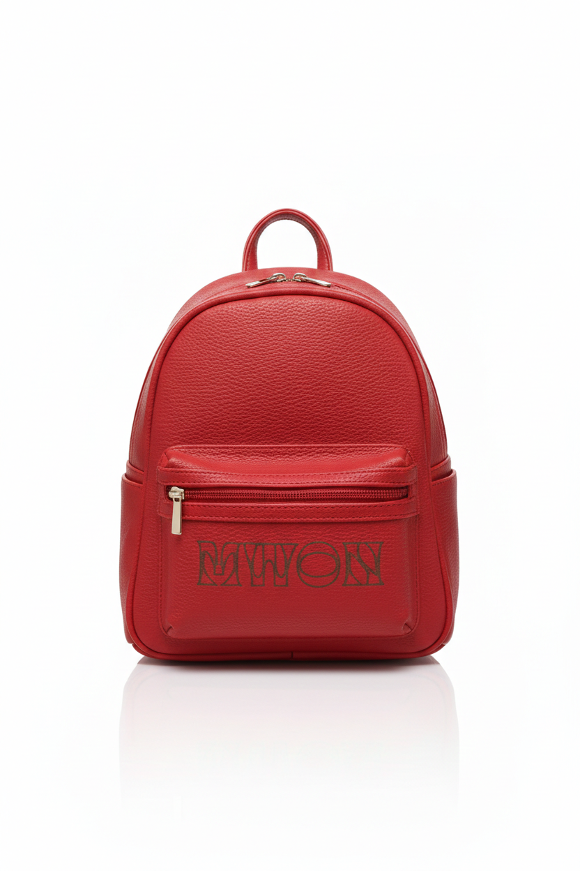 Mochila de Cuero Rojo