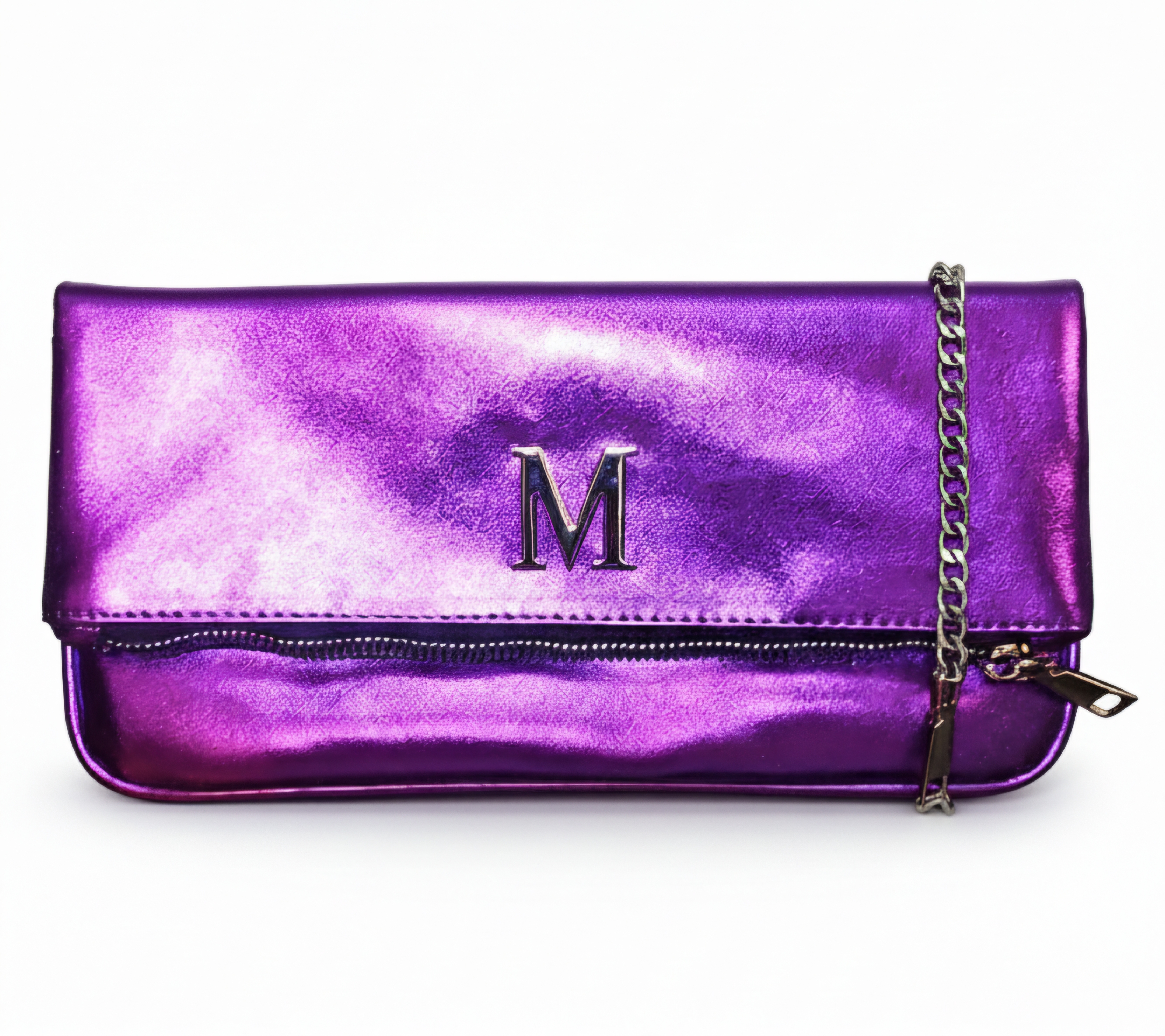 Bolso morado metálico