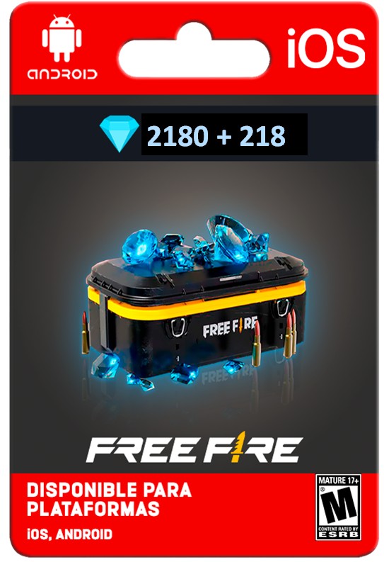 2,180 Diamantes de Free Fire + 218 Bonus