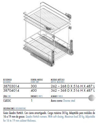 Botellero Extraíble 376mm