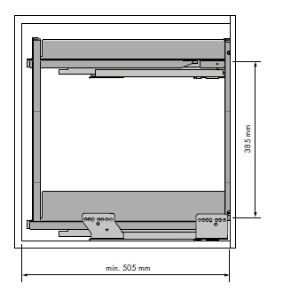 Botellero Guías Laterales 475mm