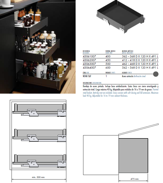 Cesto Multiuso 460-475mm
