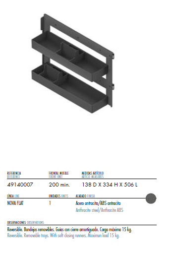 Despensero Guías Laterales 495mm