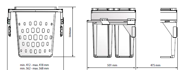 Tolva Ropa Extraíble 501mm