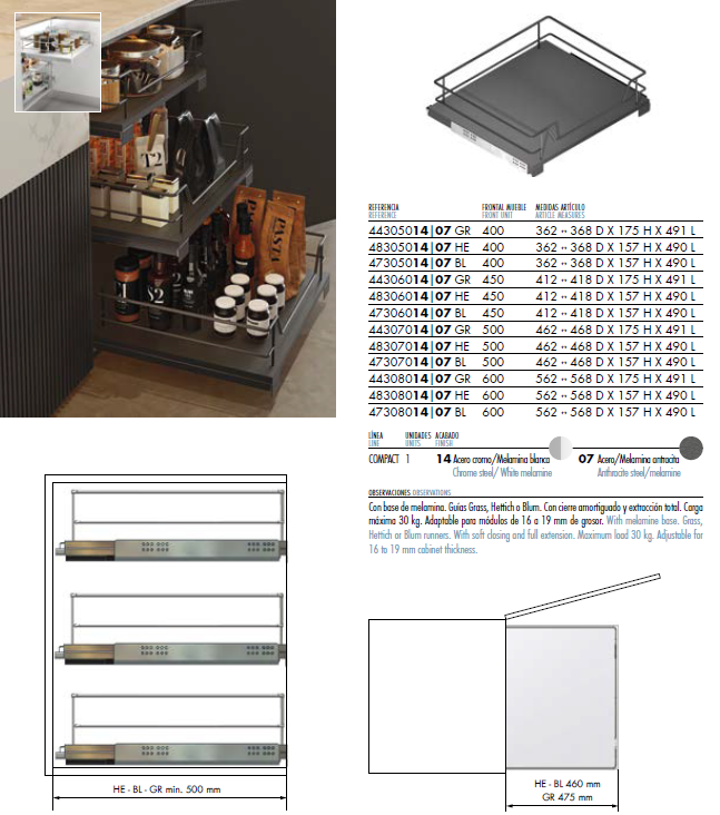 Cesto Multiuso 460-475mm