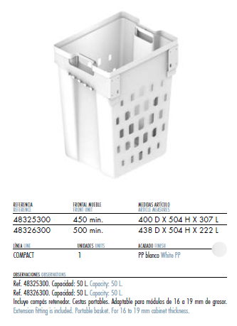 Tolva Ropa Abatible 320mm