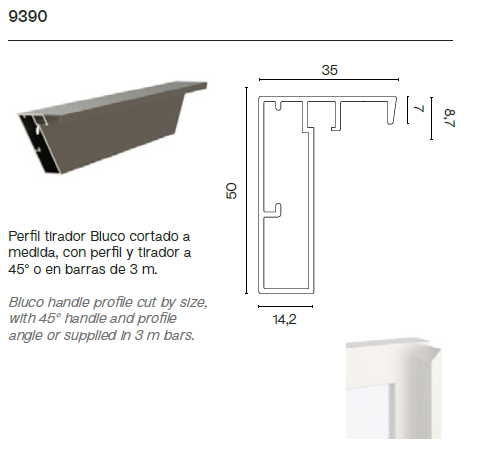 Perfil de Puerta Corredera Bluco Collection