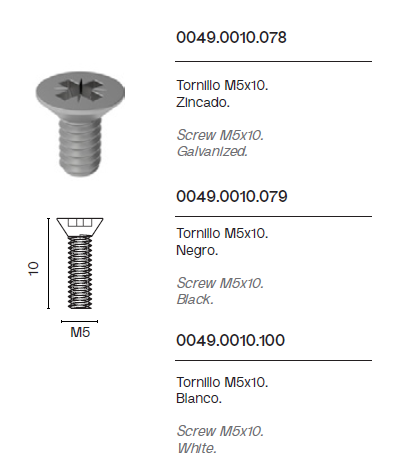 Tornillo M5x10 0049.0010