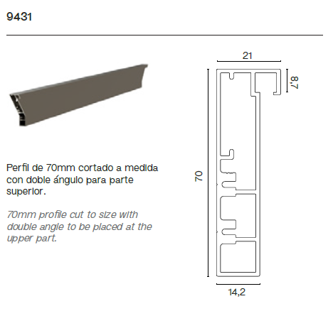 Perfil Superior e Inferior de Puerta Corredera Tiro Collection