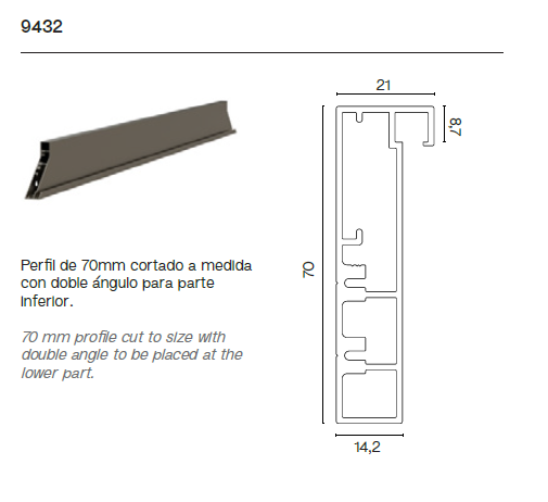 Perfil Superior e Inferior de Puerta Corredera Tiro Collection
