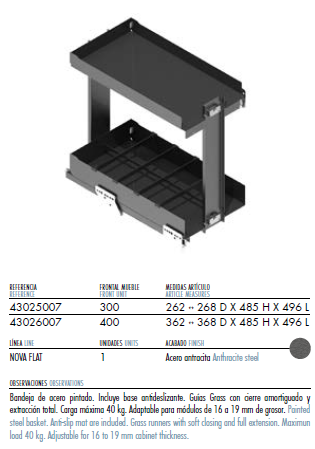 Botellero Extraíble 475mm