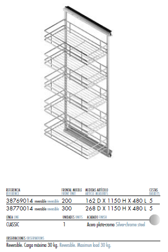 Bastidor Extraible Lateral 535mm
