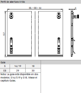 Frente interior F8 para cajón interior H90 con varilla rectangular