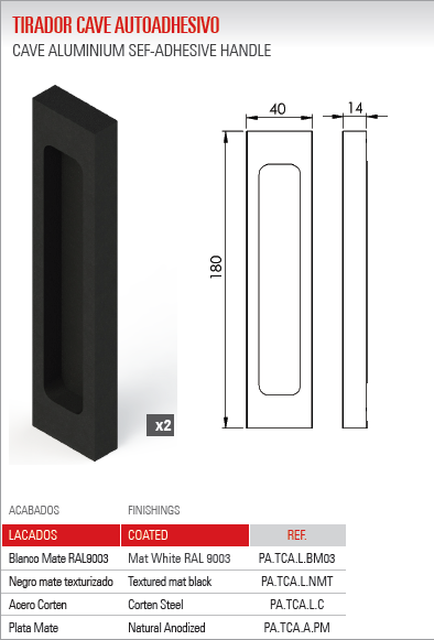 Tirador Cave Autoadhesivo