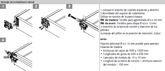 Estabilizador lateral cajones
