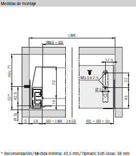 Frente interior F8 para cajón interior H90