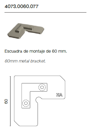 Escuadra de Montaje de 60mm 4078.0060.077