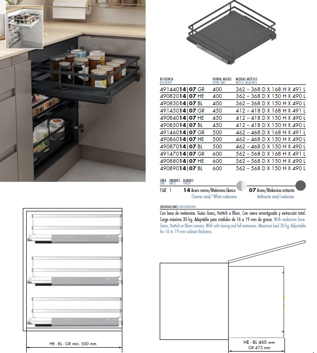 Cesto Multiuso 460-475mm