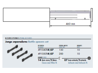 Soporte Paños Guías Laterales 460mm