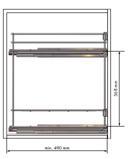Botellero Guias Laterales 460mm