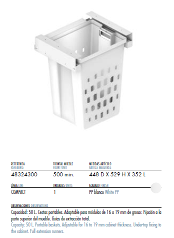 Tolva Ropa Extraíble 448mm