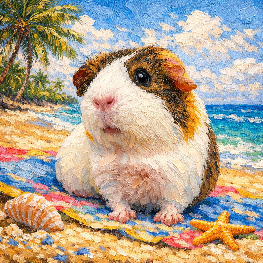 Custom Beach Pet Portrait