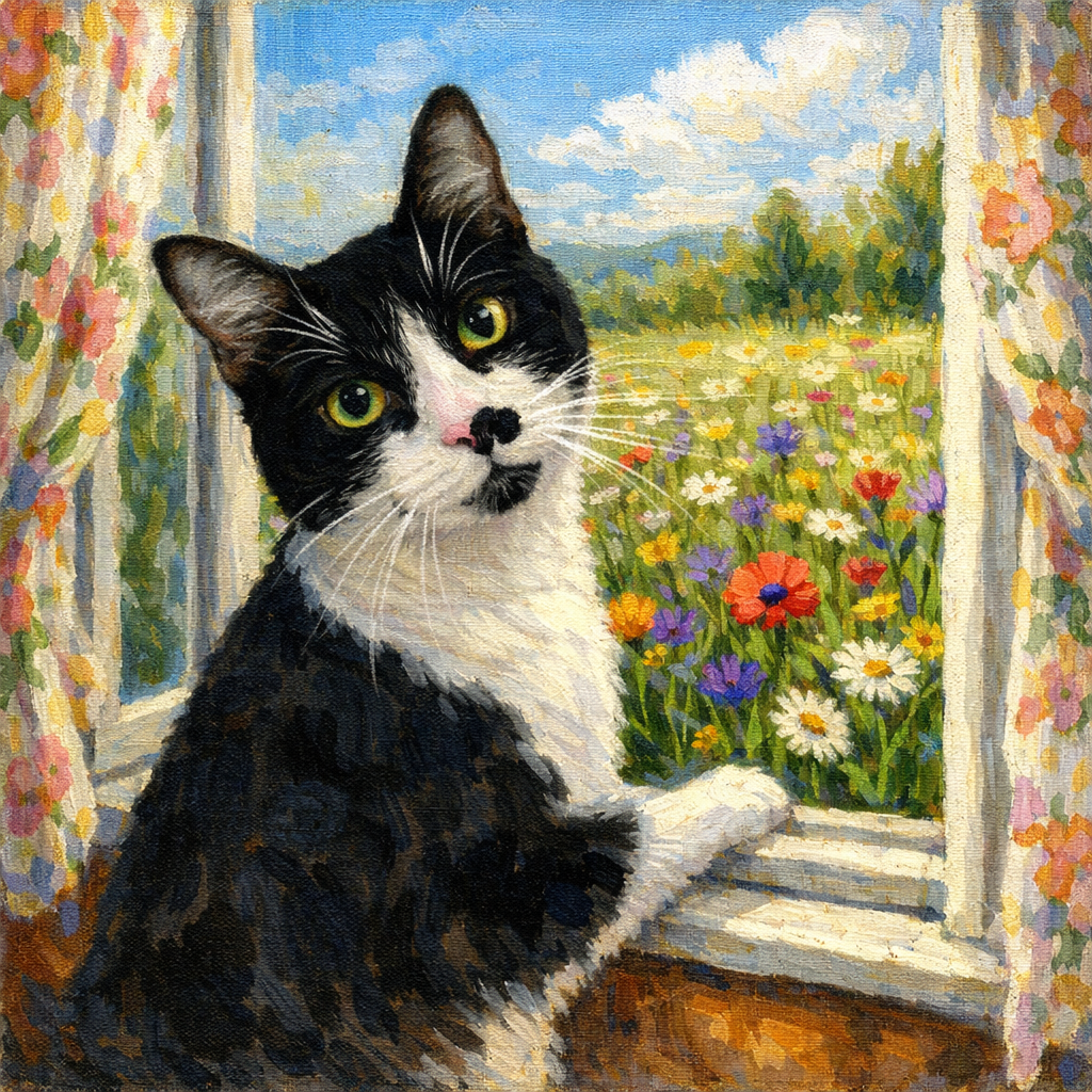 Custom Sunny Window Pet Portrait