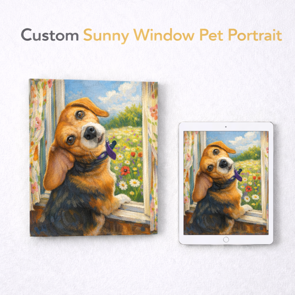 Custom Sunny Window Pet Portrait