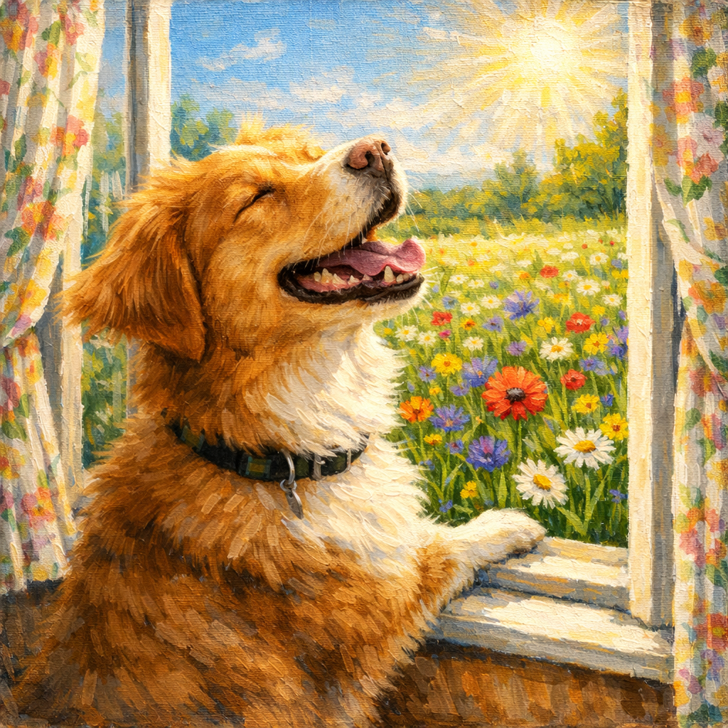 Custom Sunny Window Pet Portrait