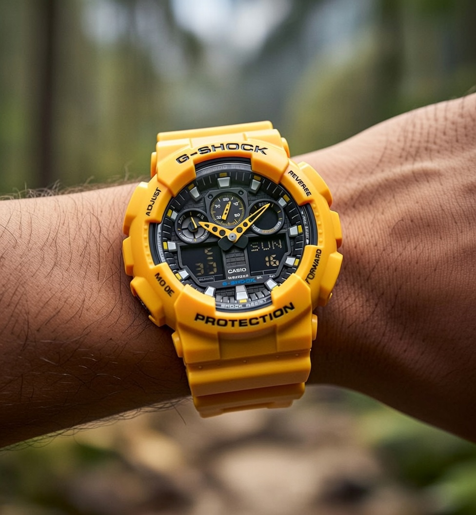 Casio G-Shock Yellow Sports Watch (GA-100A-9)