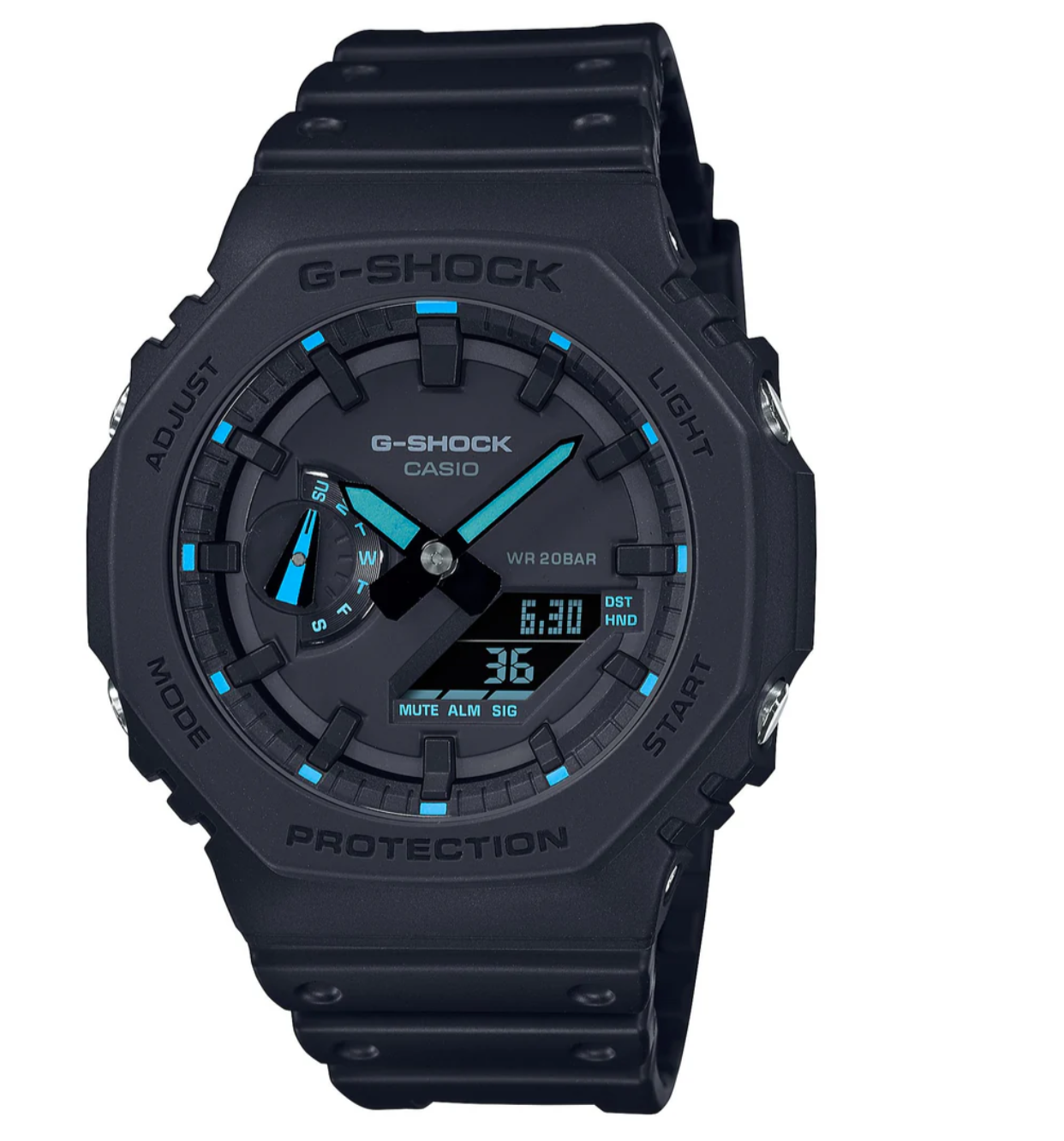 Casio G-Shock Men’s Watch – Black & Blue Carbon Core Guard | Slim Analog-Digital Sports Watch