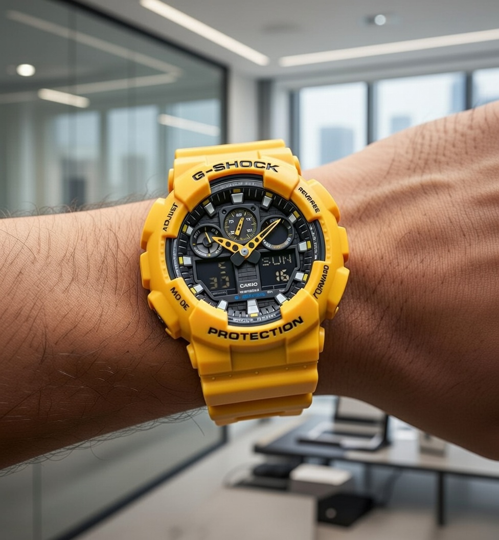 Casio G-Shock Yellow Sports Watch (GA-100A-9)