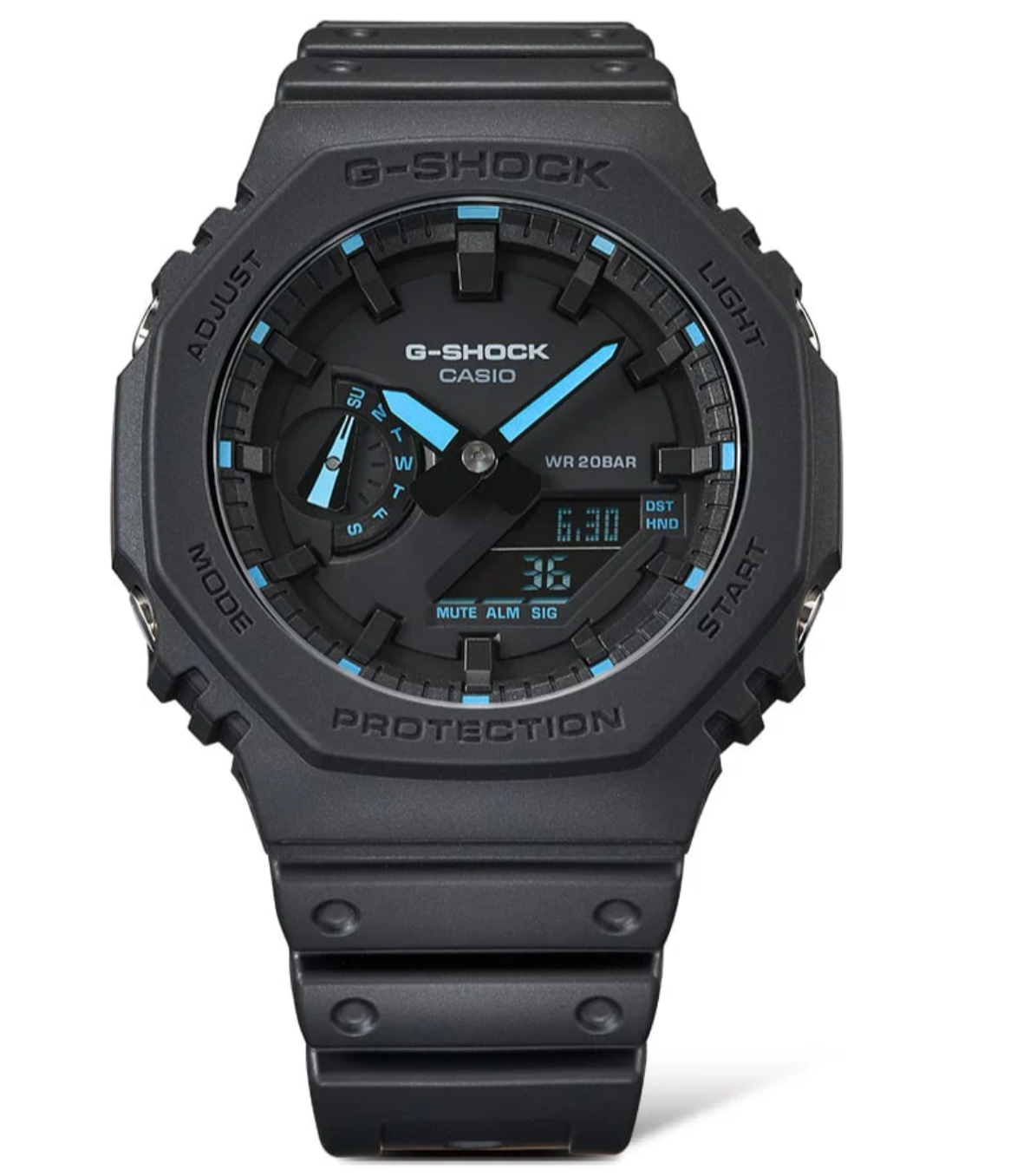 Casio G-Shock Men’s Watch – Black & Blue Carbon Core Guard | Slim Analog-Digital Sports Watch