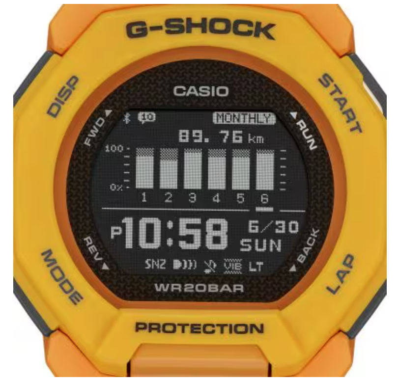 Casio G-Shock Yellow Bluetooth Fitness Watch – G-Squad Sports Series