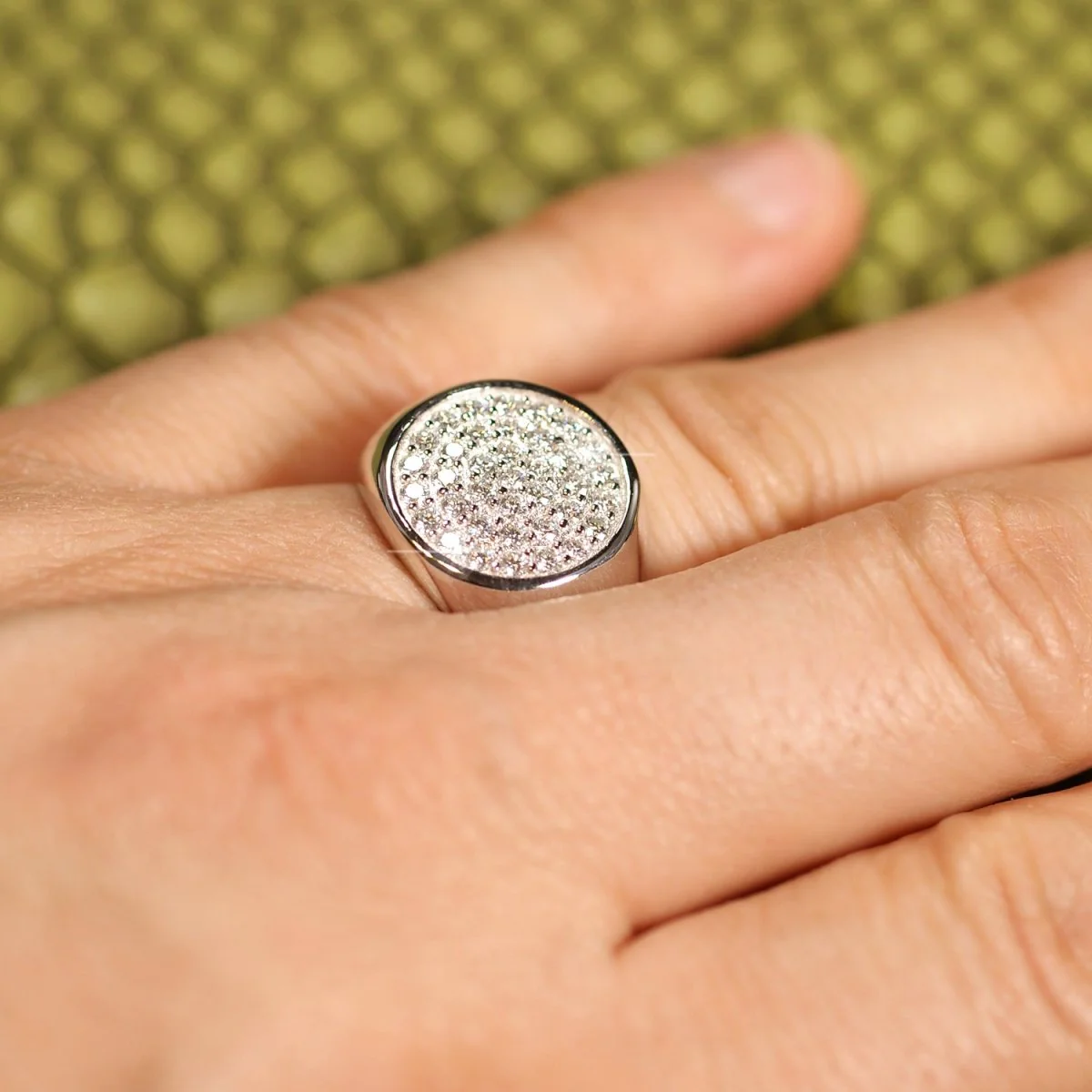 Men's Silver Moissanite Ring