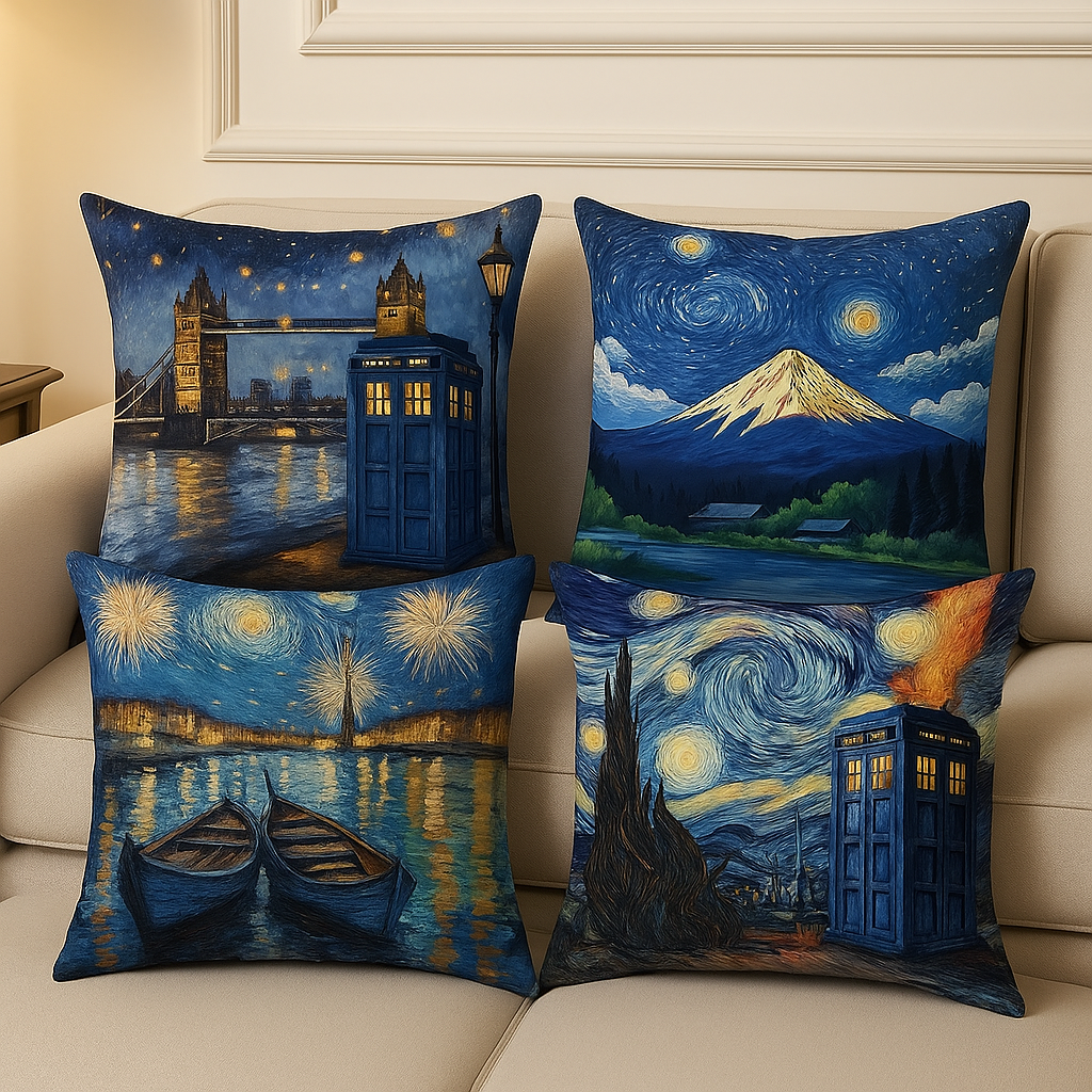 Van Gogh Night Sky Inspired Decorative Pillow Covers