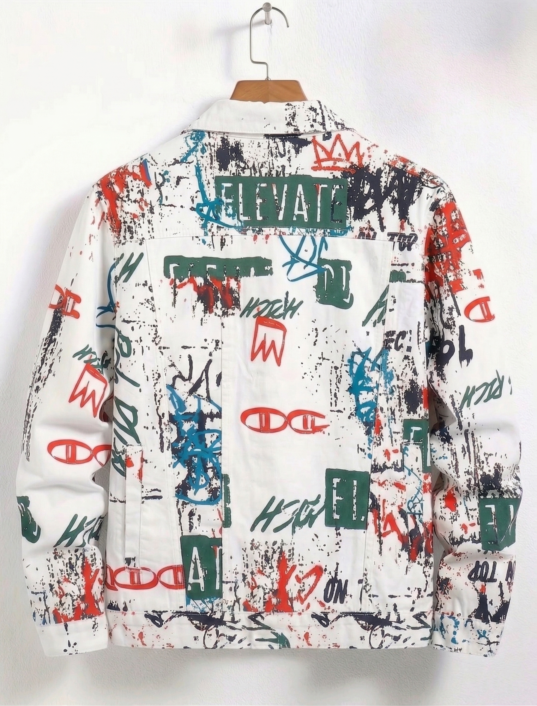 Graffiti Print Denim Jacket