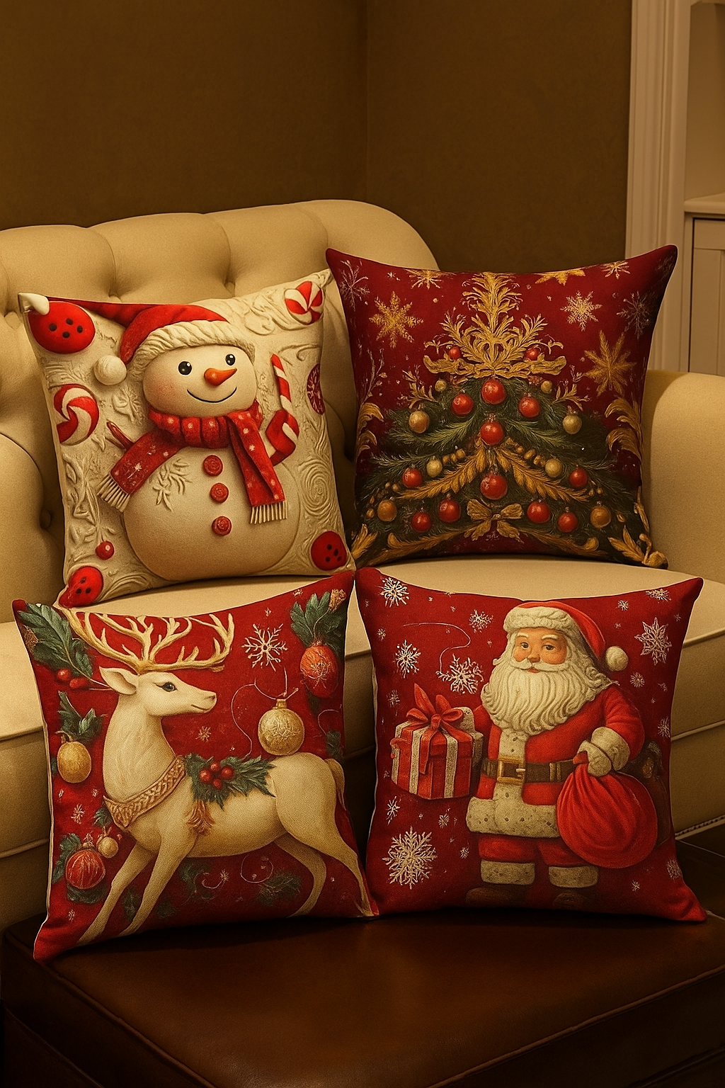 Christmas-themed Decorative Throw Pillows