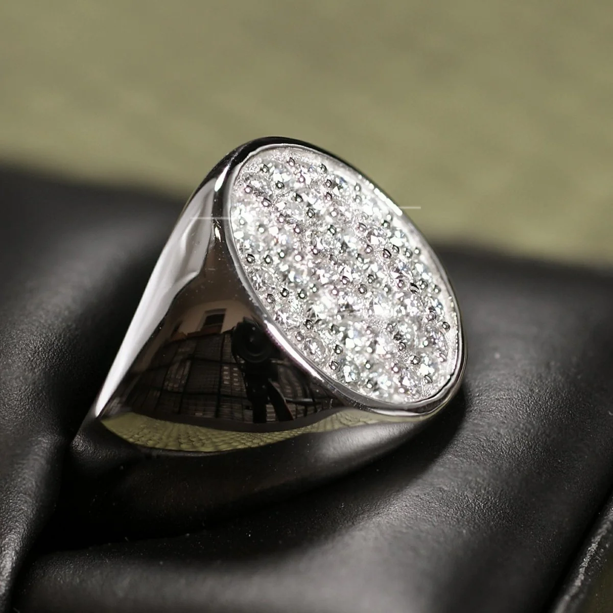 Men's Silver Moissanite Ring