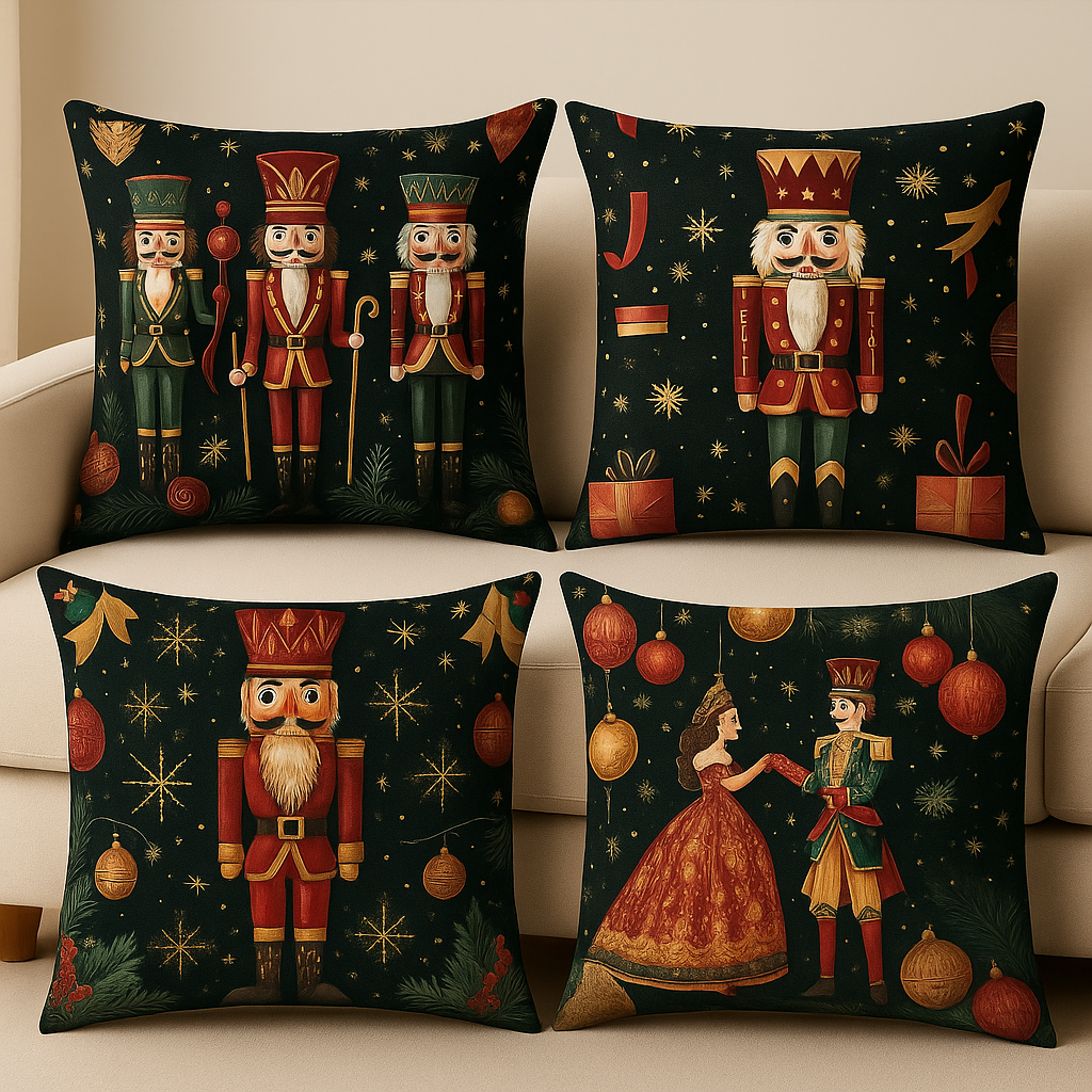 Nutcracker-themed Decorative Cushion Covers