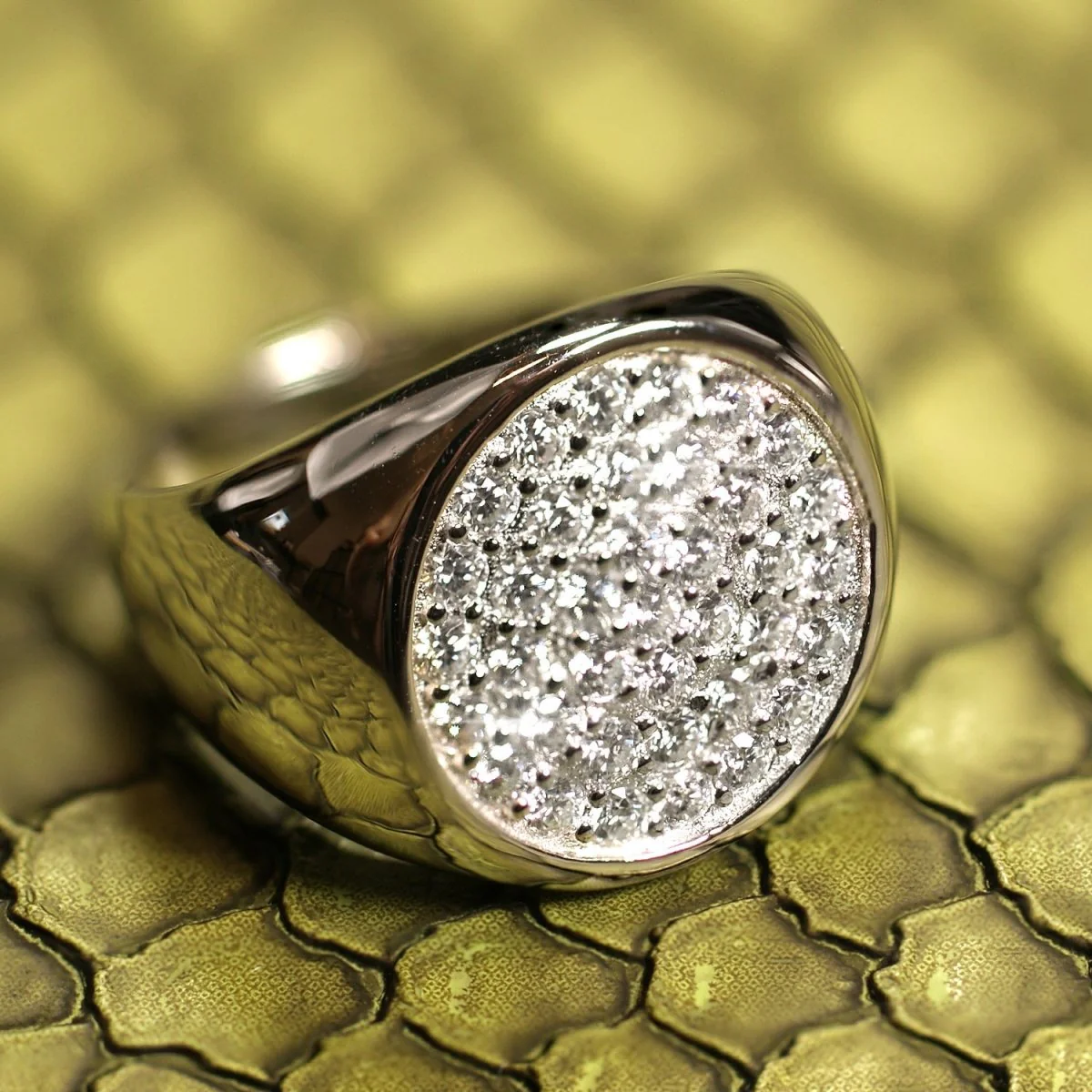 Men's Silver Moissanite Ring