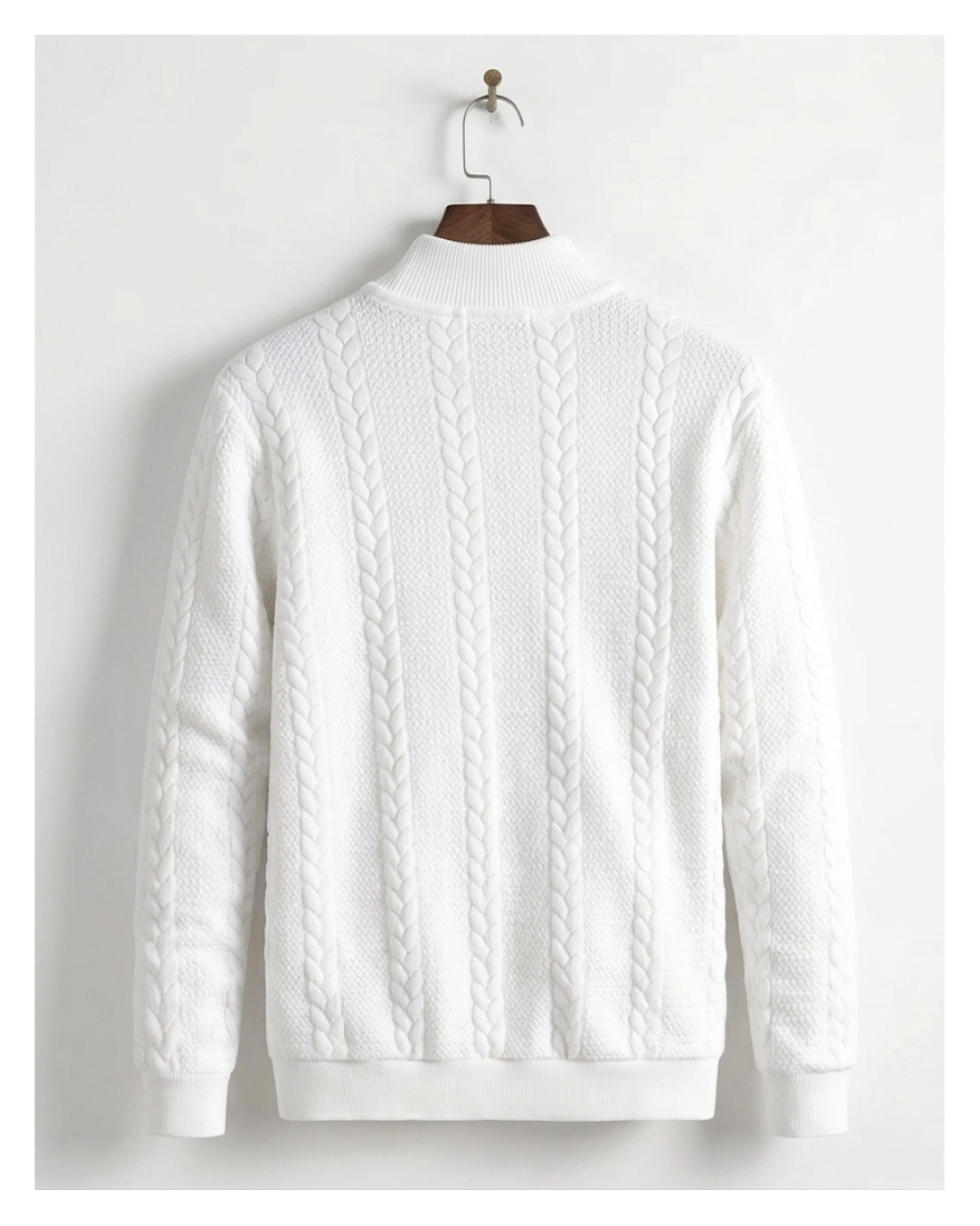 Cable Knit White Sweater