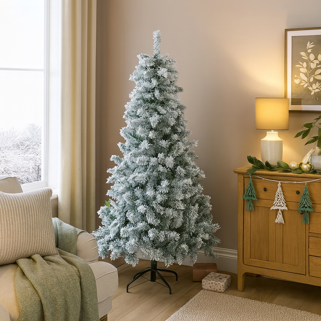 Snow-Flocked Christmas Tree