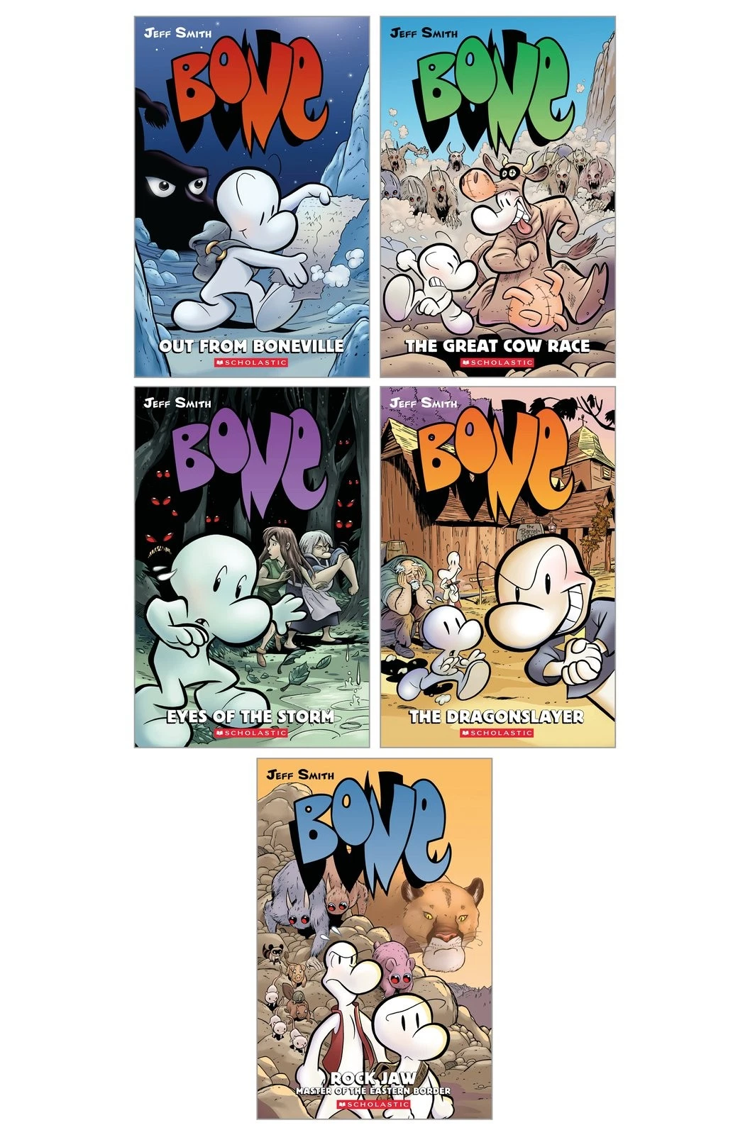 Bone Graphic Novel Set (Volumes 1-5)