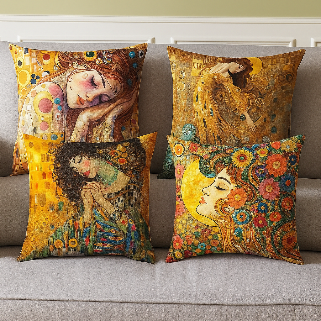 Klimt Art Style Decorative Throw Pillow Covers